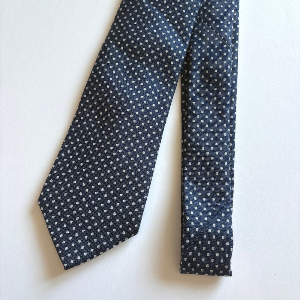 Tommy Hilfiger Navy Silver Polka Dot Tie